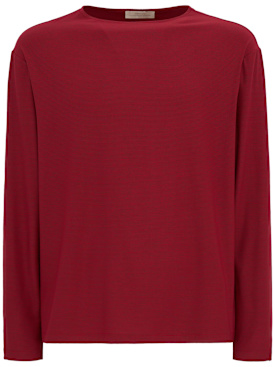 Amomento: Long sleeve boat neck t-shirt - 红色 - men_0 | Luisa Via Roma