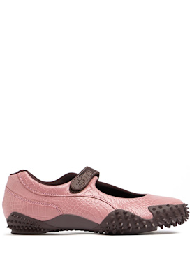PUMA: Mostro Fey croc embossed sneakers - Poised Pink - women_0 | Luisa Via Roma