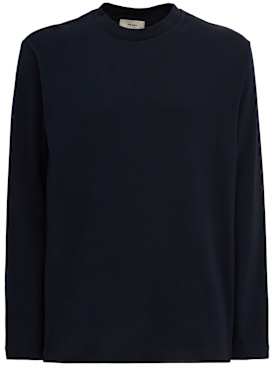 The Core: Long-sleeve cotton jersey t-shirt - Navy - men_0 | Luisa Via Roma