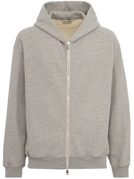 The Core: Full-zip hoodie - 麻灰色 - men_0 | Luisa Via Roma