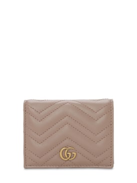 Gucci: Portefeuille en cuir GG Marmont 2.0 - Porcelain Rose - women_0 | Luisa Via Roma