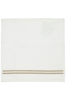 Frette: Hotel Classic wash cloth - White/Khaki - ecraft_0 | Luisa Via Roma