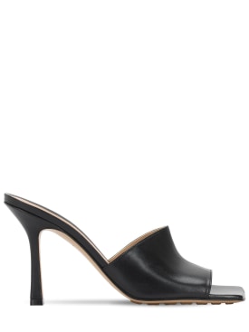Bottega Veneta: 90mm Stretch leather mules - Black - women_0 | Luisa Via Roma