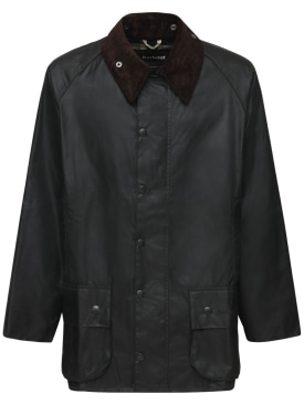 BARBOUR: Beaufort waxed cotton jacket - Sage - men_0 | Luisa Via Roma