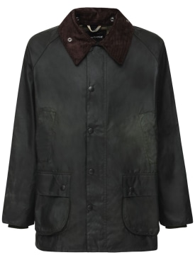BARBOUR: Bedale waxed cotton jacket - Koyu Yeşil - men_0 | Luisa Via Roma