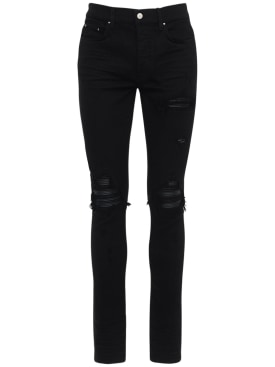 Amiri: 15cm tapered MX1 cotton denim jeans - Black - men_0 | Luisa Via Roma