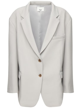 The Frankie Shop: Bea oversized tech twill blazer - Grey - women_0 | Luisa Via Roma