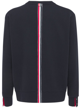 Thom Browne: Cotton jersey sweatshirt - Navy - men_0 | Luisa Via Roma