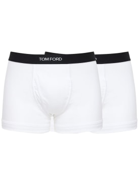 Tom Ford: 棉质平角内裤2件套 - 白色 - men_0 | Luisa Via Roma