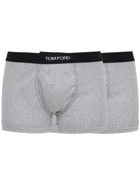 Tom Ford: 棉质平角内裤2件套 - 灰色 - men_0 | Luisa Via Roma