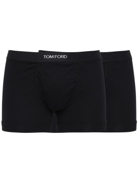 Tom Ford: Pack of 2 logo cotton boxer briefs - Black - men_0 | Luisa Via Roma