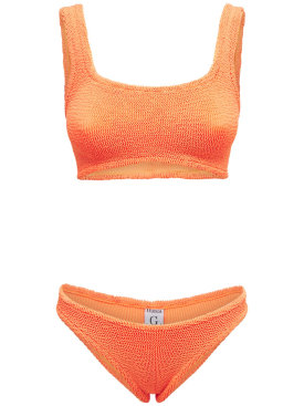 Hunza G: Xandra seersucker bikini set - Orange - women_0 | Luisa Via Roma