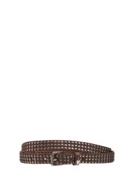 HTC Los Angeles: 2cm 3.000 studs leather belt - Brown - men_0 | Luisa Via Roma