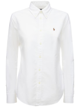 Polo Ralph Lauren: Kendal cotton poplin shirt - Beyaz - women_0 | Luisa Via Roma