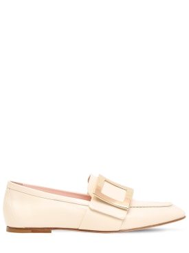 Roger Vivier: 25mm Soft leather loafers - Off-White - women_0 | Luisa Via Roma
