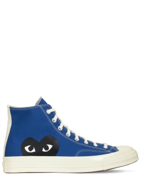 Comme des Garçons Play: Sneakers altas Play Converse de algodón - Azul - men_0 | Luisa Via Roma