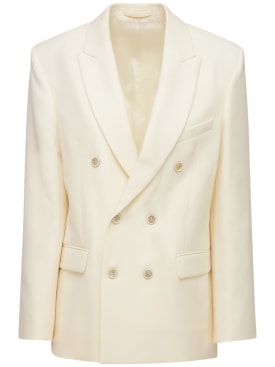 Wardrobe.nyc: Blazer cruzado de lana - Blanco - women_0 | Luisa Via Roma