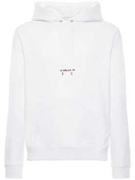 Saint Laurent: Cotton sweatshirt hoodie - White - men_0 | Luisa Via Roma