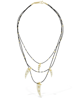 Isabel Marant: Shiny aimable triple wire necklace - Ecru/Gold - women_0 | Luisa Via Roma