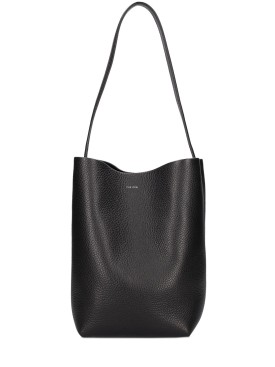 The Row: Medium Lux Park leather tote bag - Black - women_0 | Luisa Via Roma