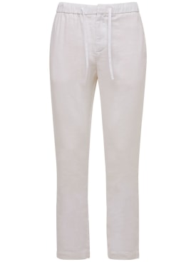 Frescobol Carioca: Pantalones chino de lino y algodón - Blanco - men_0 | Luisa Via Roma