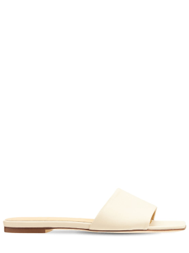 Aeyde: 10mm hohe, gepolsterte Sandalen aus Leder „Anna“ - Elfenbein - women_0 | Luisa Via Roma