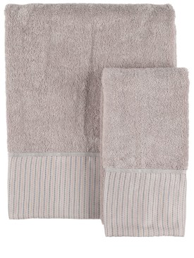 Armani/Casa: Petty set of 2 cotton towels - Tortora - ecraft_0 | Luisa Via Roma