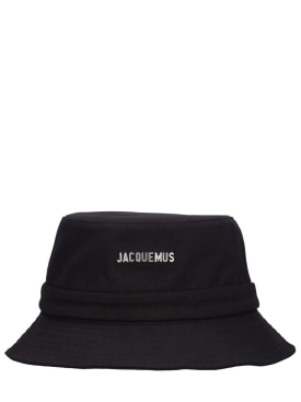 Jacquemus: Le Bob Gadjo cotton canvas bucket hat - Black - men_0 | Luisa Via Roma