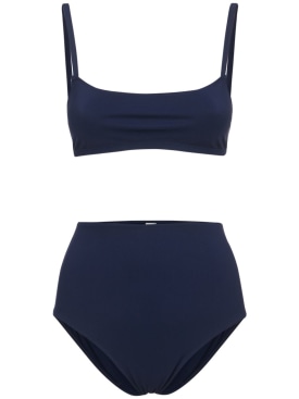 Lido: Bikini con bralette y braguitas altas - Azul Marino - women_0 | Luisa Via Roma