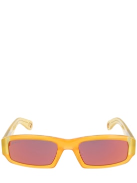 Jacquemus: Lunettes de soleil Les lunettes Altu - Orange/Smoke - women_0 | Luisa Via Roma