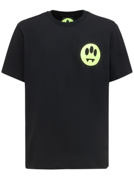 Barrow: T-shirt en coton imprimé logo - Noir - men_0 | Luisa Via Roma