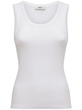 Agolde: Camiseta Poppy de mezcla de algodón orgánico - Blanco - women_0 | Luisa Via Roma