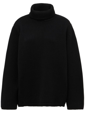 Toteme: 羊毛&羊绒高领毛衣 - 黑色 - women_0 | Luisa Via Roma