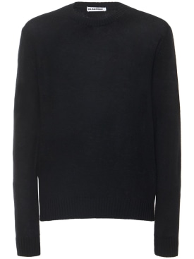 Jil Sander: Extra fine knit wool sweater - Black - men_0 | Luisa Via Roma