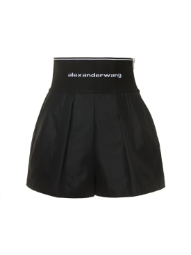 Alexander Wang: Tailored cotton & nylon shorts - Black - women_0 | Luisa Via Roma