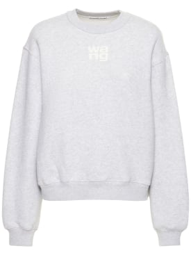 Alexander Wang: Essential logo cotton jersey sweatshirt - Grey - women_0 | Luisa Via Roma