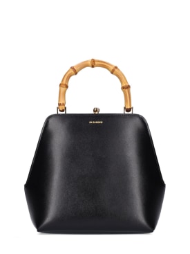 Jil Sander: Small Goji square frame leather bag - Black - women_0 | Luisa Via Roma