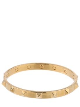 Valentino Garavani: 5mm Rockstud bangle bracelet - Gold - men_0 | Luisa Via Roma