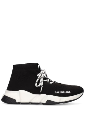 Balenciaga: 30毫米Speed 2针织运动鞋 - 黑色 - women_0 | Luisa Via Roma