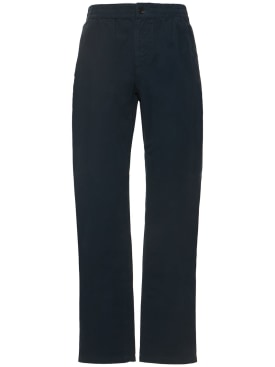 A.P.C.: Pantalones rectos de lona de algodón - Azul Oscuro - men_0 | Luisa Via Roma