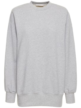 Wardrobe.nyc: Track jersey cotton fleece mini dress - Grey - women_0 | Luisa Via Roma