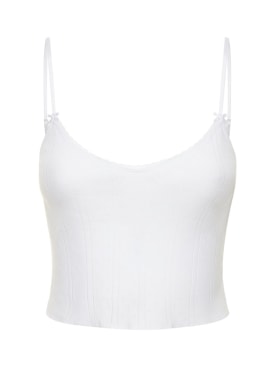 Cou Cou: Top camisola de algodón - Blanco - women_0 | Luisa Via Roma