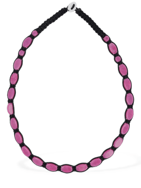 Isabel Marant: Sweets collar necklace - Fuchsia/Black - women_0 | Luisa Via Roma