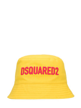 Dsquared2: Cotton gabardine bucket hat - Yellow - kids-girls_0 | Luisa Via Roma