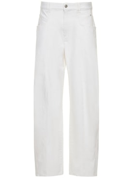 Isabel Marant: Vetan cotton denim straight pants - White - women_0 | Luisa Via Roma