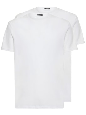 Dsquared2: Set de 2 camisetas de jersey - Blanco - men_0 | Luisa Via Roma
