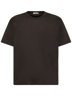 Valentino: Cotton jersey t-shirt - Brown - men_0 | Luisa Via Roma