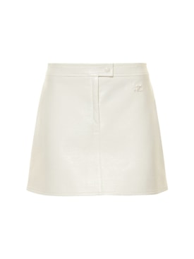 Courreges: Vinyl mini skirt - White - women_0 | Luisa Via Roma