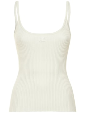 Courreges: Knit tank top - White - women_0 | Luisa Via Roma