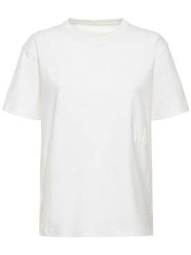 Alexander Wang: T-shirt court en coton à manches courtes Essential - Blanc - women_0 | Luisa Via Roma